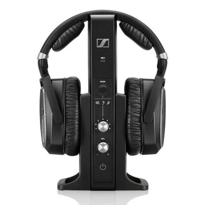 Безжични слушалки Sennheiser RS 195, систем со базна станица, реновирани, црни