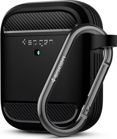 Mbështjellës Spigen Rugged Armor për AirPods, mbrojtës, i zi