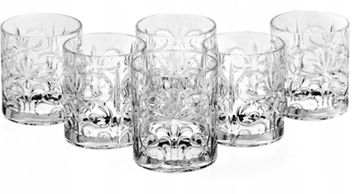 Set gotash RCR Crystal Tattoo Tumbler, 6 copa, kristal, transparente