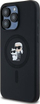 Kopertinë Karl Lagerfeld Liquid Silicone Karl and Choupette MagSafe për iPhone 15 Pro Max, silikoni i lëmuar, e zezë