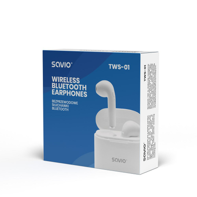 Dëgjuese Savio TWS-01, Wireless, të bardha