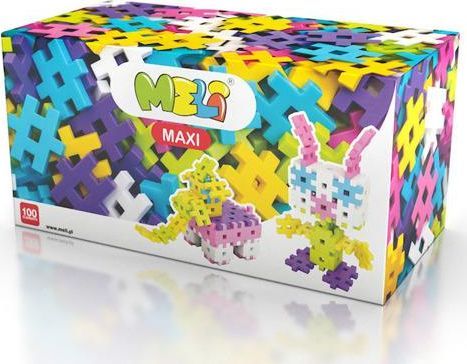 Lodra ndërtojmëse MELI Maxi 100 Pink, 100 pjesë, për fëmijë 12 muaj+, rozë