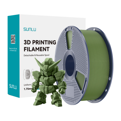 Filament 3D Sunlu PLA+ 2.0, 1.75mm, 1kg, jeshile ulliri