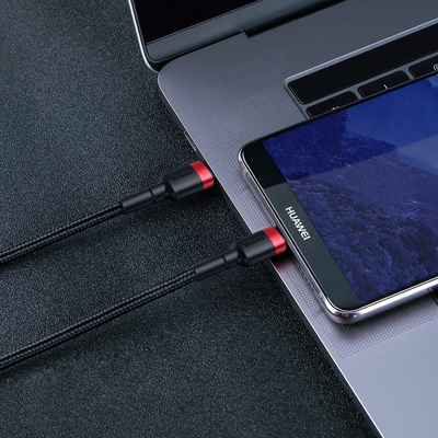 Kabllo Baseus Series USB-C PD2.0 60W Flash Charge (20V 3A), 1m, e zezë/kuqe