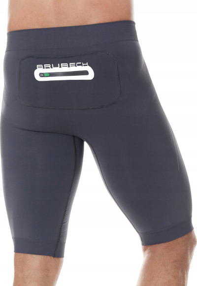 Pantallona të shkurtra sportive Brubeck Running Force, leggings, masa S, të zeza
