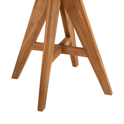 Tavolinë e rrumbullakët i jashtëm Leo teak natyral 80×80×75 cm (HM9623)