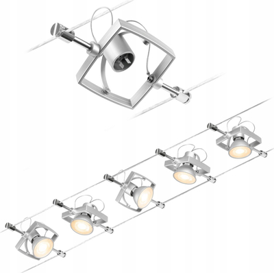 Sistem drite me kabllo Paulmann Wire Mac II, 5 spot-e, 5 m, krom