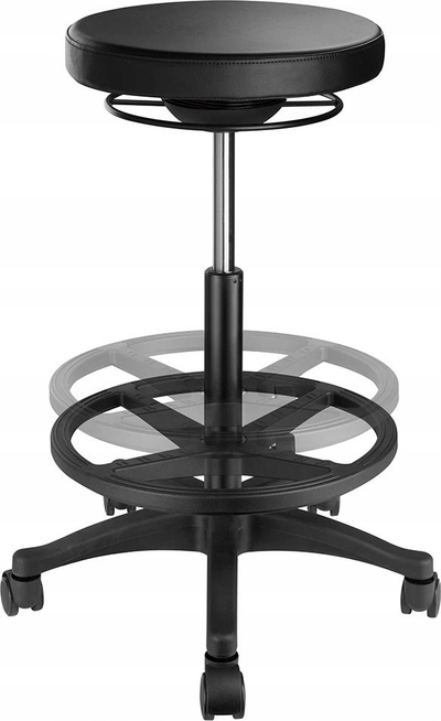 Stol ergonomik Spacetronik Zippy, lartësi e rregullueshme, me mbështetëse këmbësh, i zi