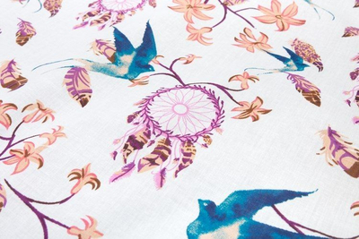 Set batanije dhe jastëk për bebe Sensillo Minky Retro Birds, pambuk 100%, rozë