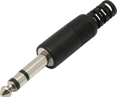 Fishë audio HQ Jack 6.3 mm stereo, plastikë, e zezë