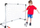 Set portë futbolli me top dhe pompë Football Goal Ball Pump 23459, plastike, për kalamaj, shumëngjyrëshe