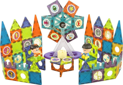 Lodër magnetike LeanToys Diabelski Młyn, 3D, 155 pjesë, shumëngjyrëshe