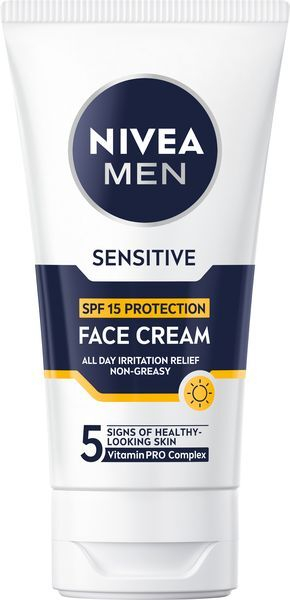 Krem fytyre për meshkuj NIvea Sensitive SPF15, 75 ml