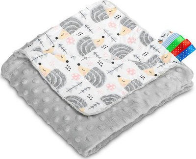 Batanije për bebe Sensillo Minky Blanket, 75x100cm, me iriqë, gri