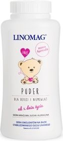 Pudër për bebe Linomag LI0002, 100g, kundër irritimeve, e bardhë