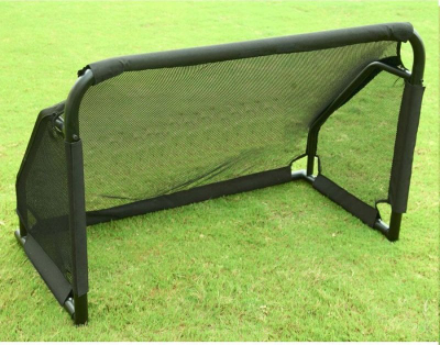 Portë futbolli metalike Hudora 2010510, 240×120 cm, me tapet për gjuajtje, e bardhë