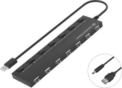 HUB USB Conceptronic CUSB7P, 7 porta, USB 2.0, i zi