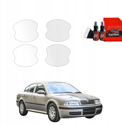 Folie mbrojtëse Skoda Octavia, 4n1, nën doreza dere, transparente