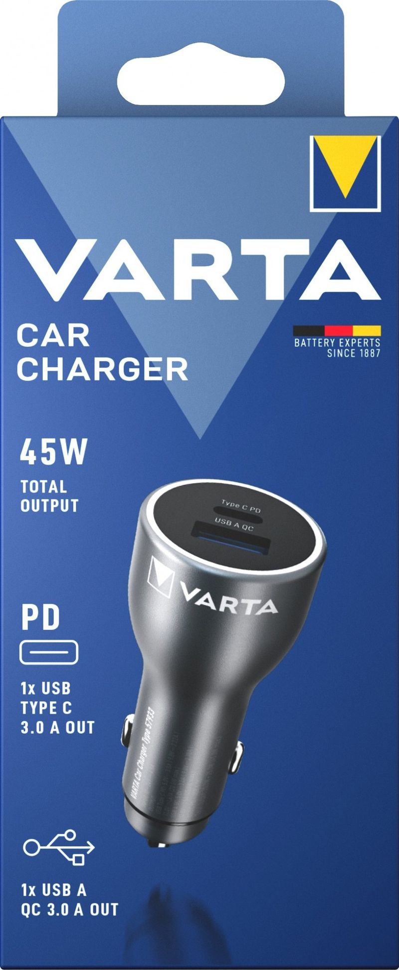 Karikues makine Varta 57933101111, 45W, 2x USB USB C Power Delivery, i zi