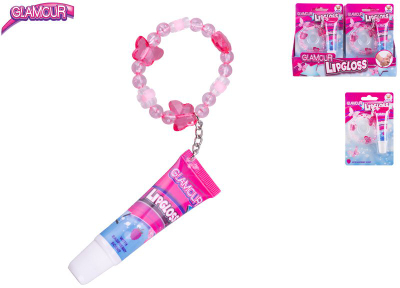 Lip gloss Glamour, aromë mjedre, me byzylyk, rozë