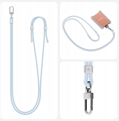 Rrip telefoni Spigen Universal Cross Body Strap 2, universal, i rregullushem, blu e zbehtë