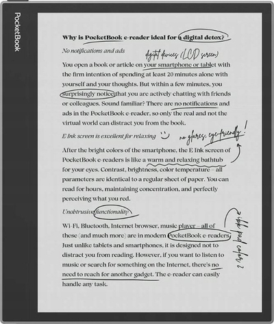 Lexues elektronik PocketBook InkPad Eo PB1042, ekran 10.3" E Ink Kaleido 3, 32GB, i bardhë