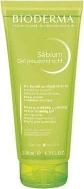 Xhel pastrimi Bioderma Sebium Gel Moussant Actif, për lëkurë me yndyrë dhe puçra, 200ml