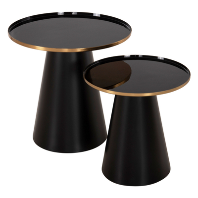 Set Beng 2 tavolina kafe Φ50&Φ40cm (HM9920), zezë