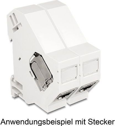 Mbajtës Keystone DeLOCK 86232 për shina DIN, i zi