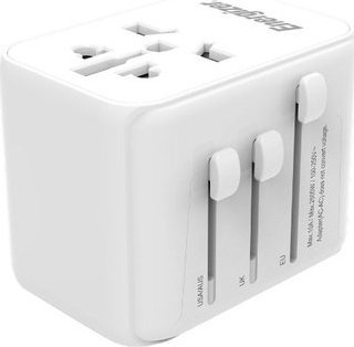 Adaptor universal udhëtimi Energizer, multi-socket, 2x USB, i bardhë