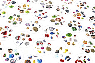 Lojë tavoline Dobble Marvel Emoji Rebel, për në shpi me shoqni, me letra, shumëngjyrëshe