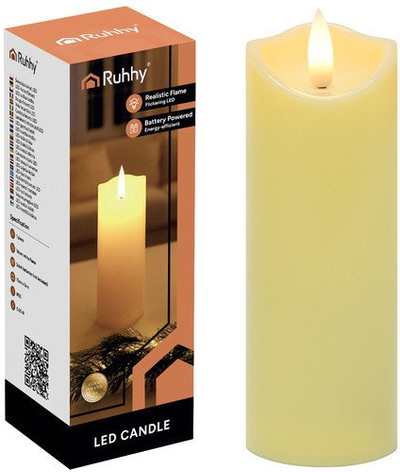 Kandil LED Ruhhy 26719, 15x5 cm, dekorativ, i bardhë