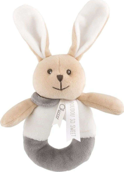 Lodër pelushi Chicco My Sweet Doudou Rattle Bunny, me zile, bezhë