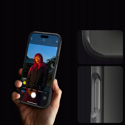 Mbulesë telefoni Spigen Crystal Hybrid për iPhone 16 Pro Max, transparente, kornizë Matte Black