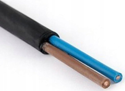 Kabllo elektrike dykërnëshe pa markë, përçues bakri, izolim PVC, e zezë