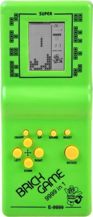 Konzol portabel lojrash Brick Game E-9999, Tetris, 2x AA, shumëngjyrëshe