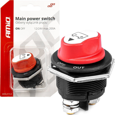 Ndërprerës mase AMiO Power Cut-Off Switch, 200A, 12/24/32V, me levë