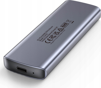 Kuti e jashtme SSD UNITEK S1241B01, M.2 NVMe, USB C 10Gbps, gri