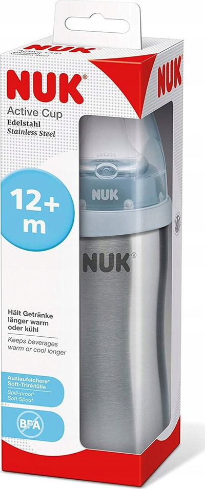 Shishe për fëmijë NUK Active Cup, çelik inox, 215ml, blu