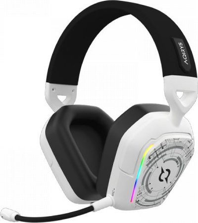 Headset gaming Aqirys Alnair White, wireless 2.4G Bluetooth, me mikrofon, ngjyrë e bardhë