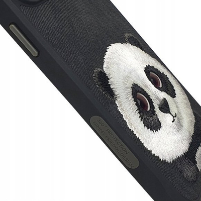 Kapak telefoni Nimmy Case Big Eyed Pet 2.0 Panda për iPhone 15 Pro Max 6.7", TPU, i zi