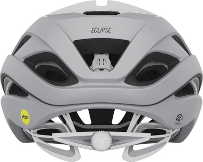 Helmetë biçiklete Giro Eclipse MIPS Spherical, rrugë triatlon, madhësia L 59-63 cm, e bardhë argjendtë