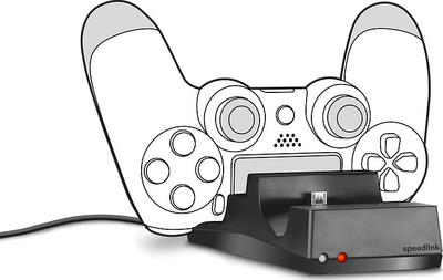 Stacion karikimi Speedlink JAZZ, për PS4 DualShock 4, USB, i zi