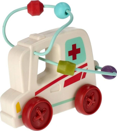 Lodër mësuese BamBam Vehicle Maze Ambulance, me tërheqje mbrapa, me shumë ngjyra