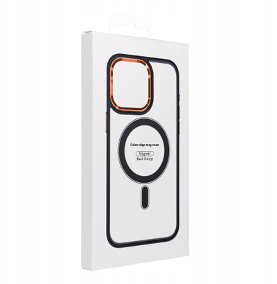 Mbulesë telefoni OEM MagSafe për iPhone 14 Pro, transparente, me anë të zeza dhe ngjyrë ari