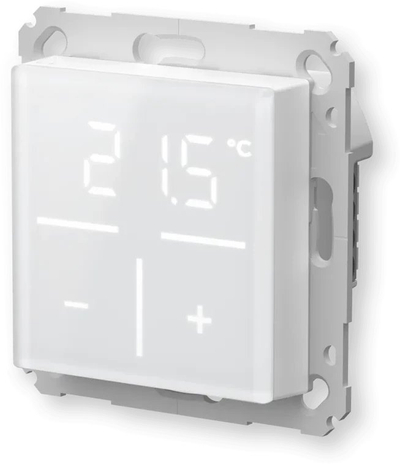 Termostat muri smart Homematic IP me xham, ekran me prekje, i bardhë