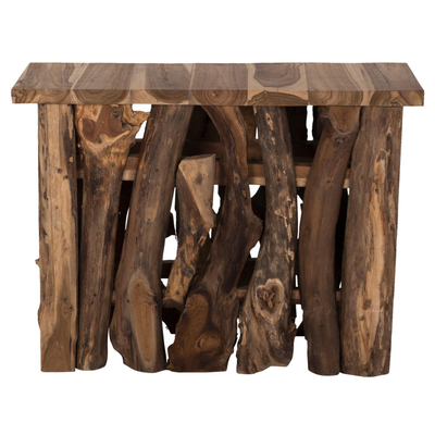Konzolë teak natyral 100×35×75 cm (FB99336)