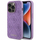 Mbulesë telefoni Guess Leather 4G Stamped për iPhone 15 Pro, eco-leather, vjollcë