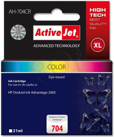 Patronë boje Activejet AH-704CR CN693AE, me ngjyra, për printerat HP DeskJet