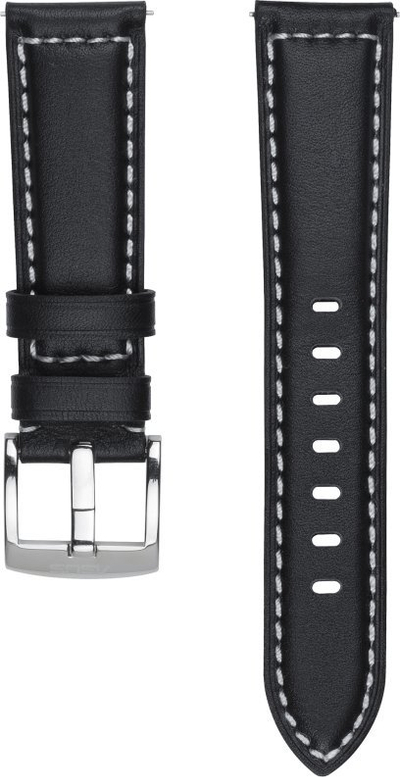 Rrip ore ASUS VivoWatch 5, lëkurë, vihet kollaj, i zi me qepje të bardha